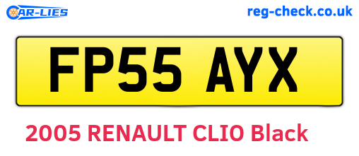 FP55AYX are the vehicle registration plates.