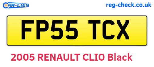 FP55TCX are the vehicle registration plates.