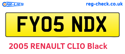 FY05NDX are the vehicle registration plates.