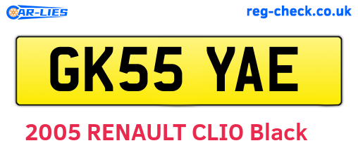 GK55YAE are the vehicle registration plates.
