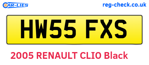 HW55FXS are the vehicle registration plates.