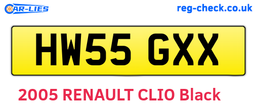 HW55GXX are the vehicle registration plates.