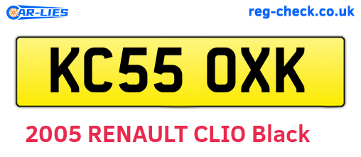 KC55OXK are the vehicle registration plates.