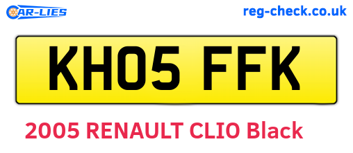 KH05FFK are the vehicle registration plates.