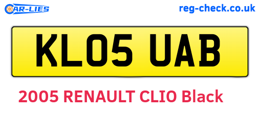 KL05UAB are the vehicle registration plates.
