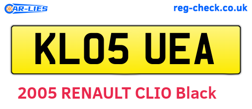 KL05UEA are the vehicle registration plates.