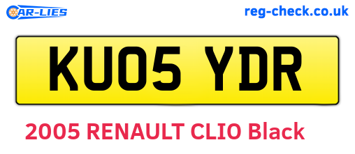 KU05YDR are the vehicle registration plates.