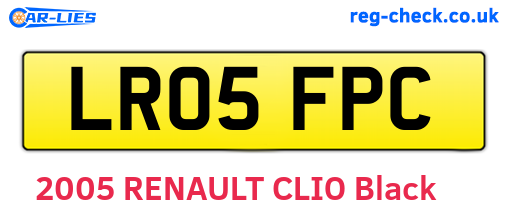 LR05FPC are the vehicle registration plates.