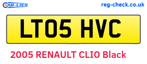 LT05HVC are the vehicle registration plates.
