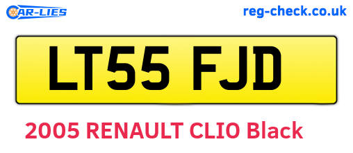 LT55FJD are the vehicle registration plates.