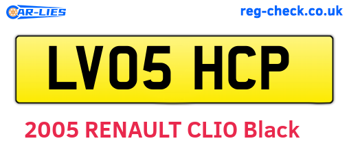 LV05HCP are the vehicle registration plates.