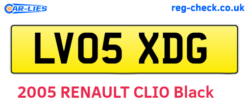 LV05XDG are the vehicle registration plates.