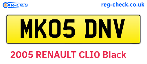 MK05DNV are the vehicle registration plates.