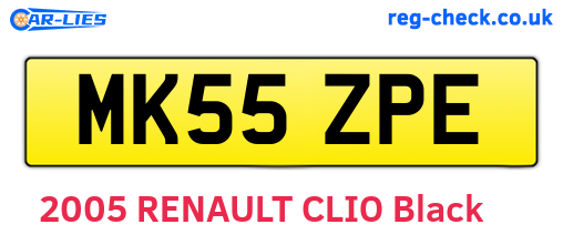 MK55ZPE are the vehicle registration plates.