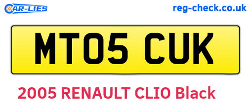 MT05CUK are the vehicle registration plates.