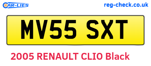 MV55SXT are the vehicle registration plates.