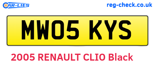 MW05KYS are the vehicle registration plates.