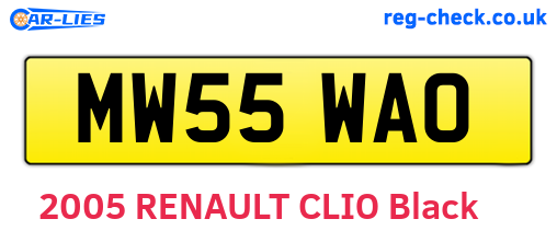 MW55WAO are the vehicle registration plates.