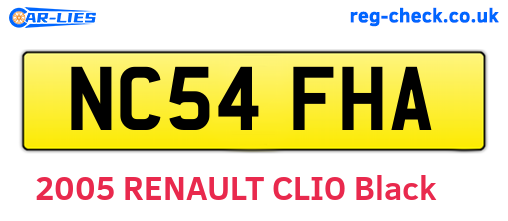 NC54FHA are the vehicle registration plates.