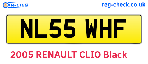 NL55WHF are the vehicle registration plates.