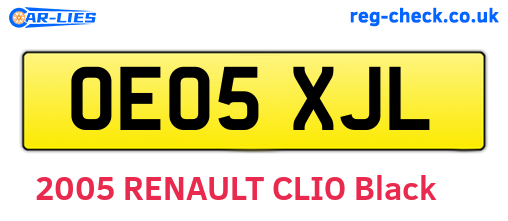 OE05XJL are the vehicle registration plates.