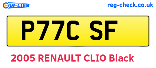 P77CSF are the vehicle registration plates.