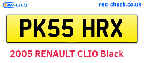 PK55HRX are the vehicle registration plates.