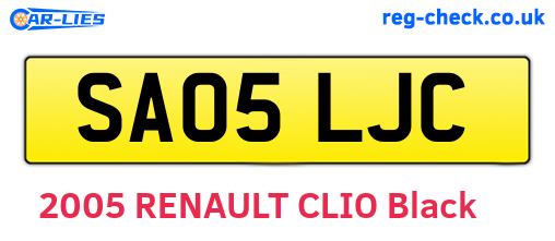 SA05LJC are the vehicle registration plates.