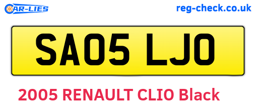 SA05LJO are the vehicle registration plates.