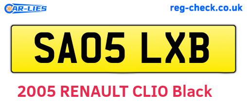 SA05LXB are the vehicle registration plates.