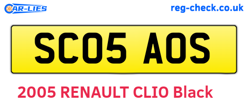 SC05AOS are the vehicle registration plates.