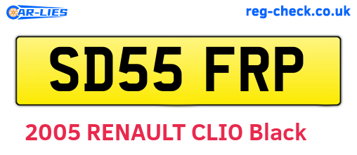 SD55FRP are the vehicle registration plates.