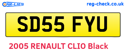 SD55FYU are the vehicle registration plates.