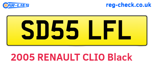 SD55LFL are the vehicle registration plates.