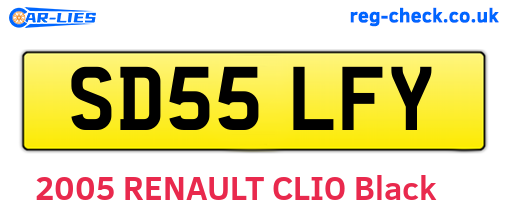 SD55LFY are the vehicle registration plates.