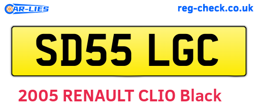 SD55LGC are the vehicle registration plates.