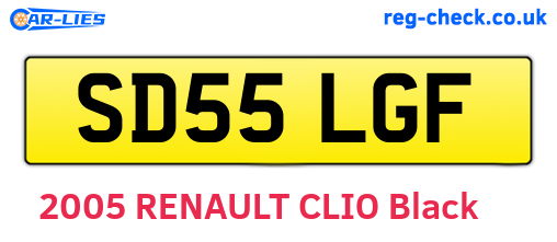 SD55LGF are the vehicle registration plates.