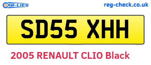 SD55XHH are the vehicle registration plates.