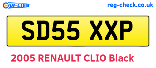 SD55XXP are the vehicle registration plates.