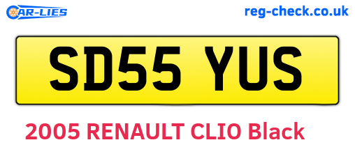 SD55YUS are the vehicle registration plates.