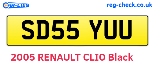 SD55YUU are the vehicle registration plates.