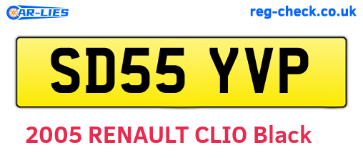 SD55YVP are the vehicle registration plates.