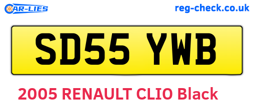 SD55YWB are the vehicle registration plates.