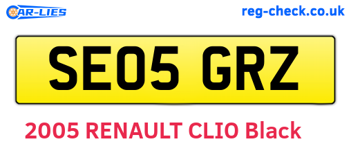 SE05GRZ are the vehicle registration plates.
