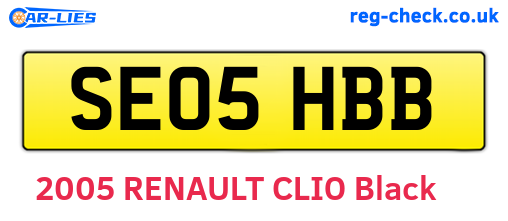 SE05HBB are the vehicle registration plates.