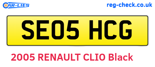 SE05HCG are the vehicle registration plates.