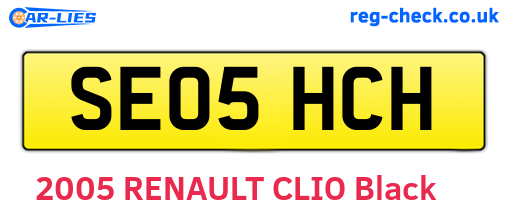 SE05HCH are the vehicle registration plates.