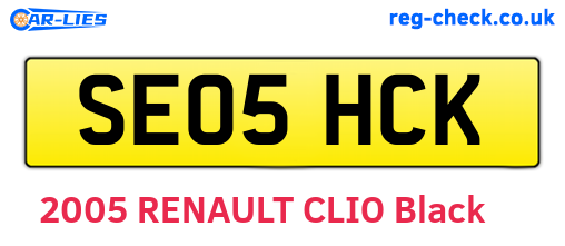 SE05HCK are the vehicle registration plates.