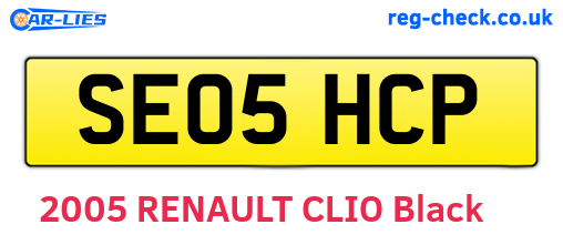 SE05HCP are the vehicle registration plates.