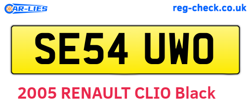SE54UWO are the vehicle registration plates.